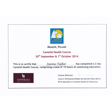 coniraya poznaj nas Camelid Health Course 30 09_1 10 2016 14
